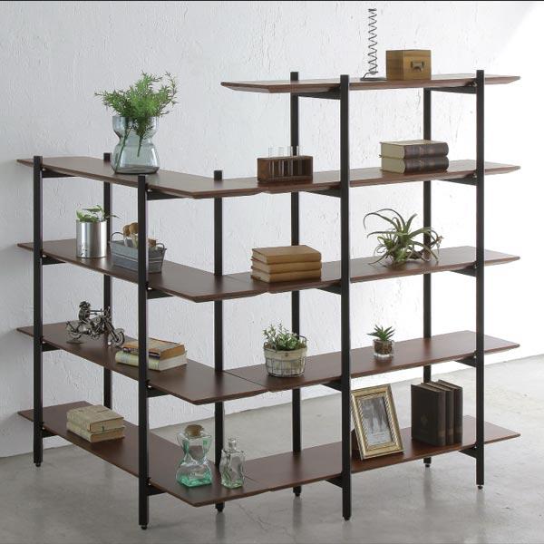 おしゃれな シェルフ 木製 組み合わせ可 L字 ヴィンテージ