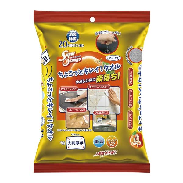 UYEKI(ウエキ) スーパーオレンジ 掃除用シート ちょこっとキレイ！ タオル 日本製 20枚×6パック(120枚) *6
