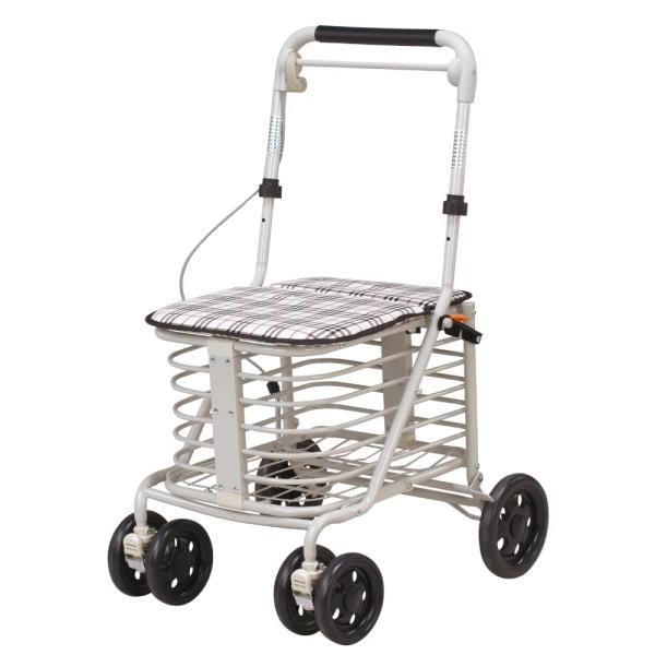 座れる シルバーカー SGマーク 安全基準適合品 腰かけ 付き カート ハンドブレーキ 高さ3段階 調節 大容量 カゴ おしゃれ コンパクト