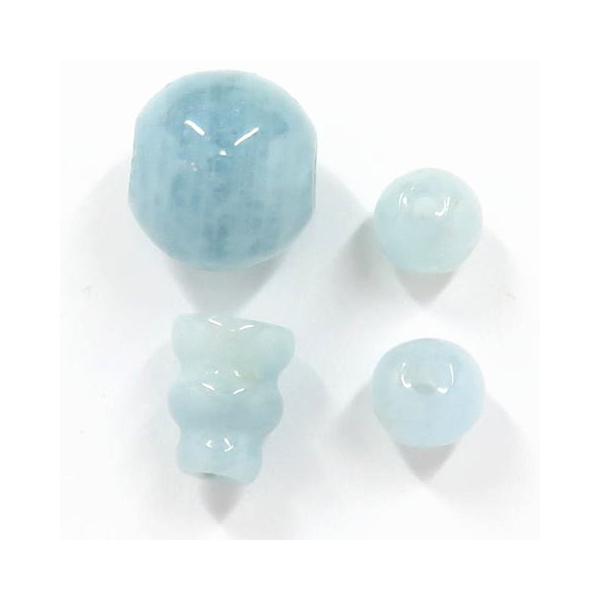 天然石で作られた、親玉・ボサ・二天玉のセットです。ハンドメイドでの数珠・念珠の製作にご使用ください。親玉はお釈迦様または阿弥陀様、ボサは菩薩様、二天玉は守り神になります。アクアマリン,藍玉。【サイズ】誤差±0.5~1.0mm親玉　アクアマリ...