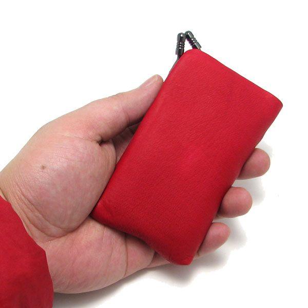 カードケース 鹿革 天溝 がまぐち 日本製 メンズ : クリムゾンチェーン