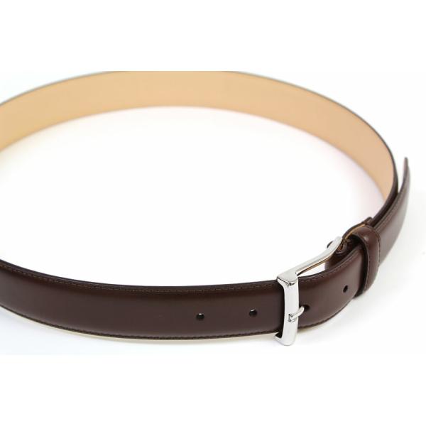 クロケット&ジョーンズ　レザーベルト　プレーン　ブラウン　シルバー　ビジネス クロケット＆ジョーンズ BELT BROWN ベルト メンズ | クロケット