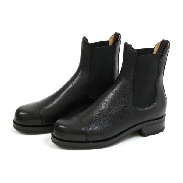 フラテッリ ジャコメッティ ゴートレザー サイドゴアブーツ ブラック