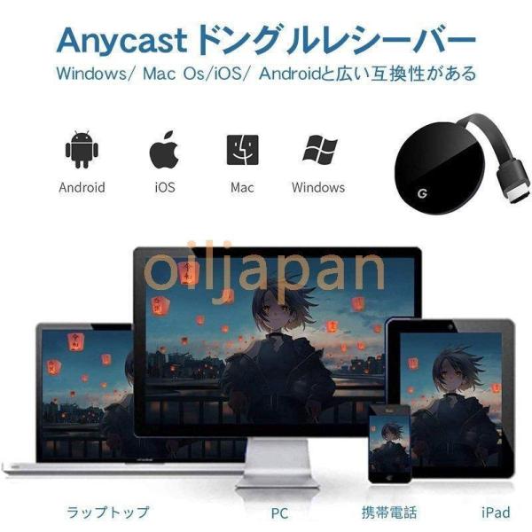 HDMI ミラキャスト ワイヤレスディスプレイ 1080P 2.4G Miracast