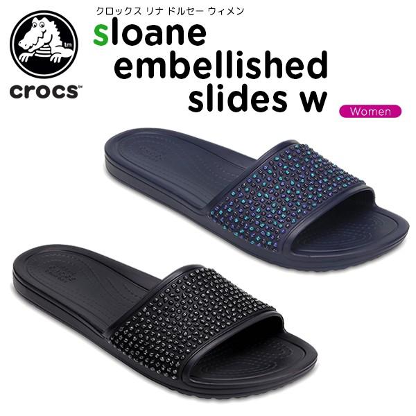 crocs women's sloane embellished slide sandal