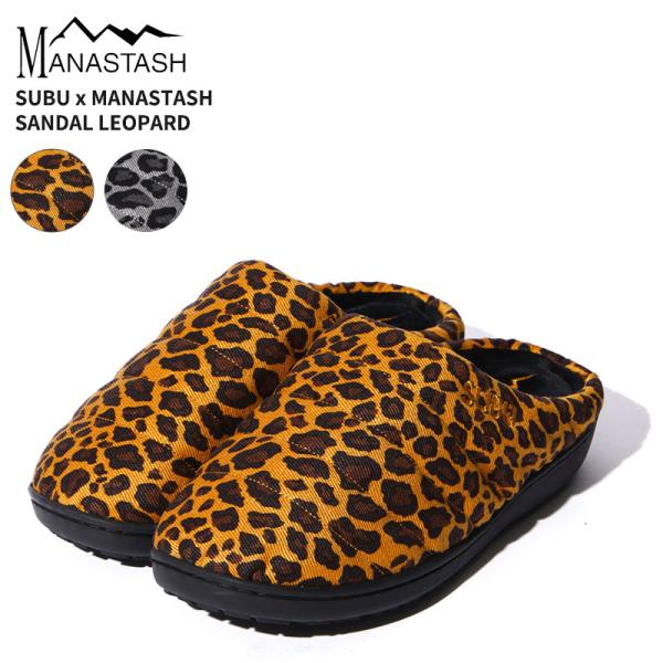 送料無料 サンダル メンズ レディース AW 秋冬 新作 秋新作 冬新作 人気 流行 定番 2025 スブ マナスタッシュ SUBU x MANASTASH 792-5993003 サボサンダル コラボモデル レオパード ツイルサンダル ヒョウ柄 ルームシューズ アウトドア コンフォートシューズ ブラック 靴 MANASTASH（マナスタッシュ） スブ×マナスタッシュ コラボ ユニ