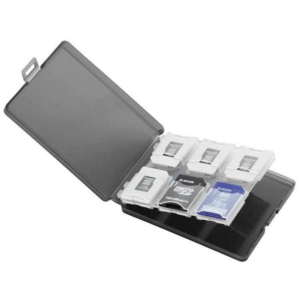 エレコム SDカードケース SD microSD カード ケース 12枚 収納 ブラック┃CMC-06NMC12