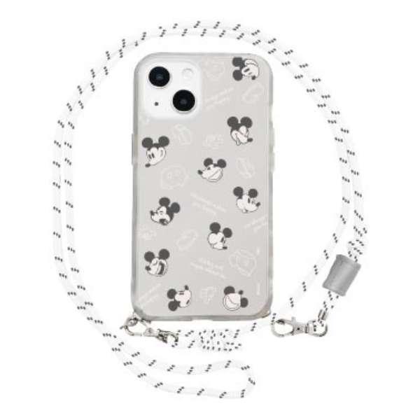ディズニー ミッキーマウス iPhone 14 13 ショルダーストラップ付 