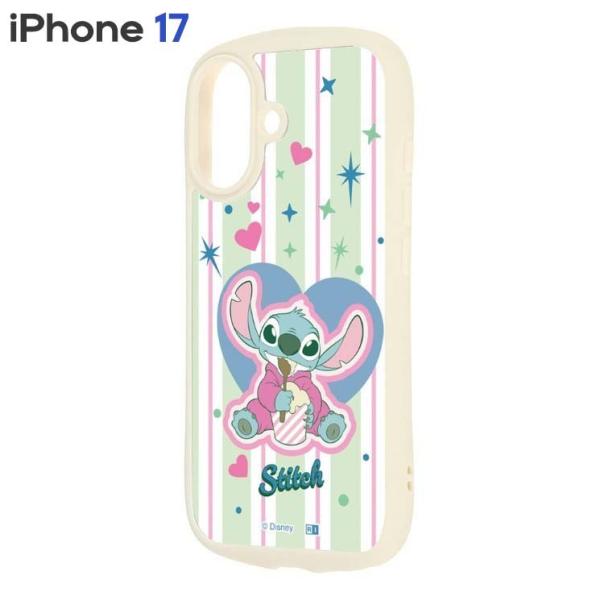 iPhone17 ケース スティッチ ディズニー クリア キャラクター グッズ 透明 ハート ストライプ アイフォン アイホン 17