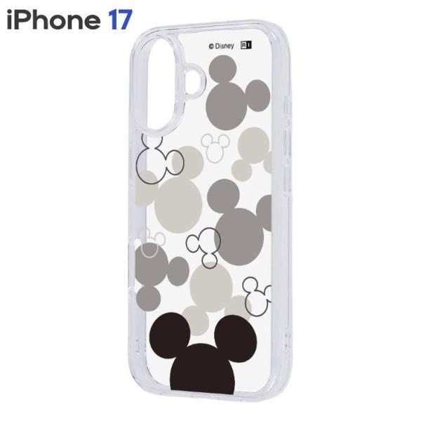 iPhone17 ケース ミッキー ディズニー クリア キャラクター グッズ 透明 アイコン 総柄 アイフォン アイホン 17