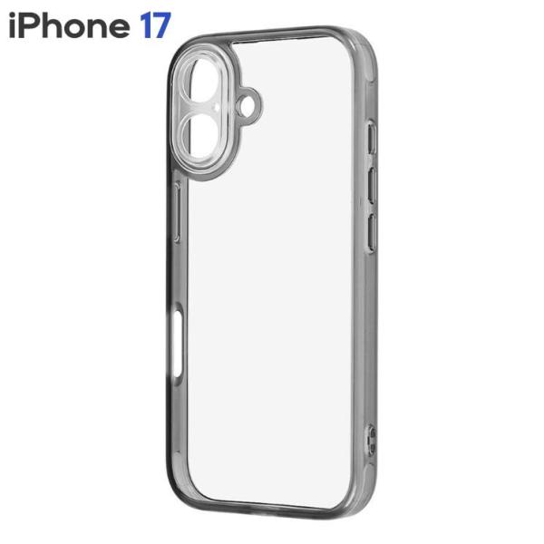 iPhone17 ケース ブラック クリア 透明 ハイブリッド 5H 衝撃吸収 シンプル 無地 保護 スマホ カバー アイフォン アイホン 17