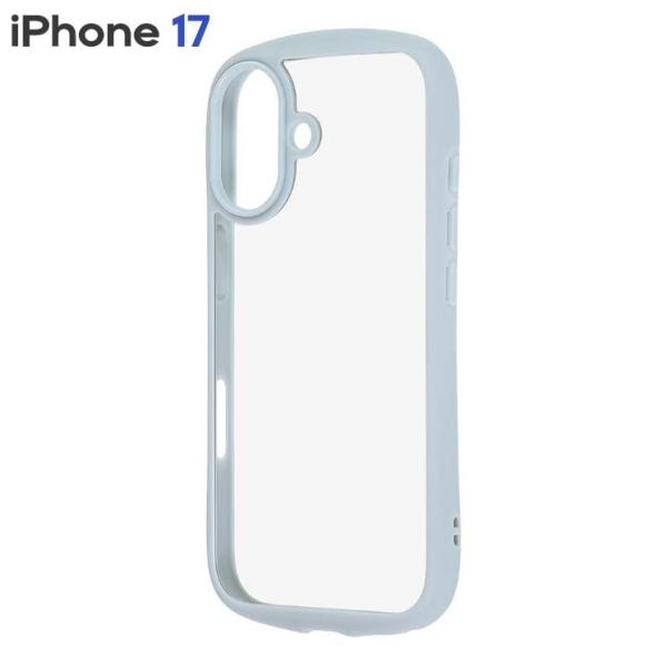 iPhone17 ケース クリア ブルー 透明 アイフォン アイホン 17