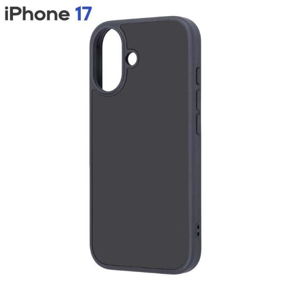 iPhone17 ケース ブラック くすみカラー さらさら質感 耐衝撃 スマホ カバー エアクッション ハイブリッド アイフォン アイホン 17
