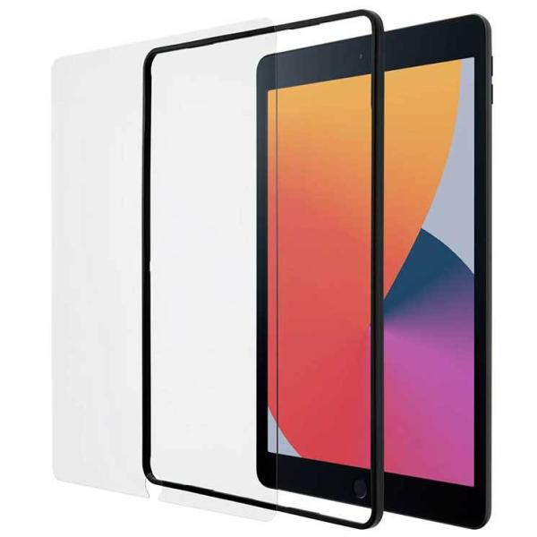他サイト： エレコム iPad Air 第3世代 10.5 iPad 10.2 iPad 8世代 iPad 7世代用 ガラスフィルム ガイドフレーム付き 貼りやすい 表面硬度9H 指紋防止 クリア ELECOMの商品画像