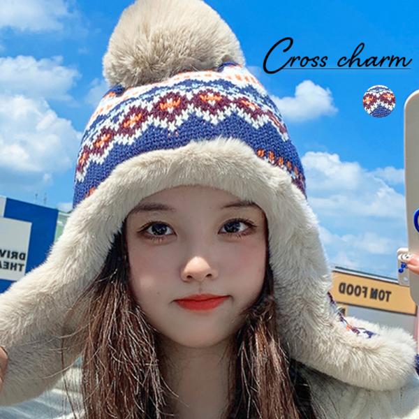 ボア帽子 レディース 深め 秋冬 メール便送料無料 大きめ 防寒 帽子