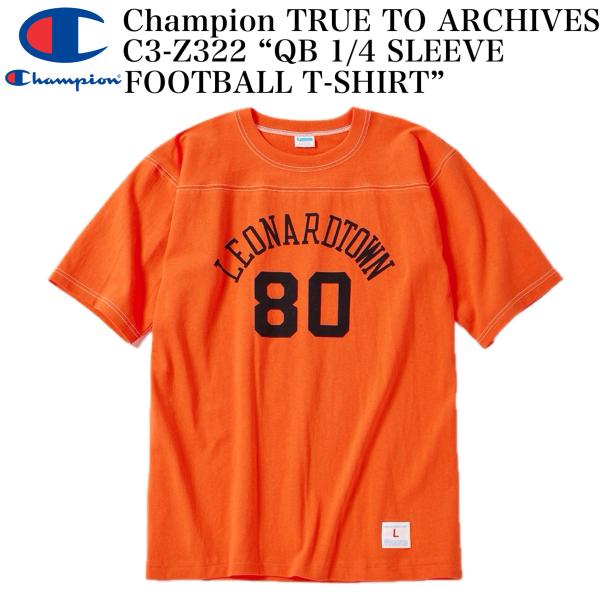 Champion TRUE TO ARCHIVES C3-Z322 “QB 1/4 SLEEVE FOOTBALL T-SHIRT”