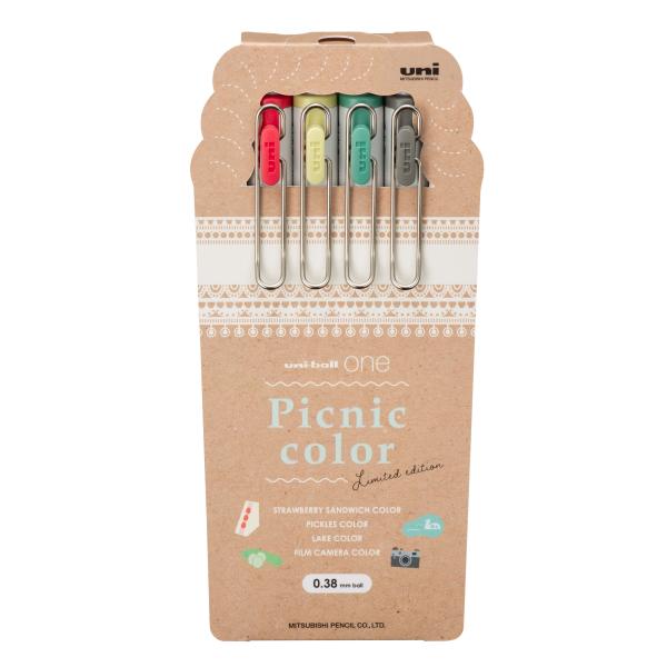 三菱鉛筆 限定色 ユニボール ワン 4色セット ピクニックカラー ボール