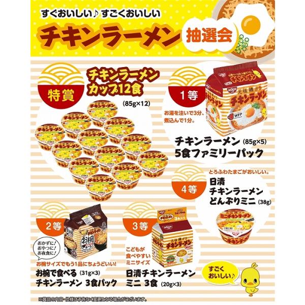 すぐおいしい すごくおいしいチキンラーメン抽選会50人用 送料無料