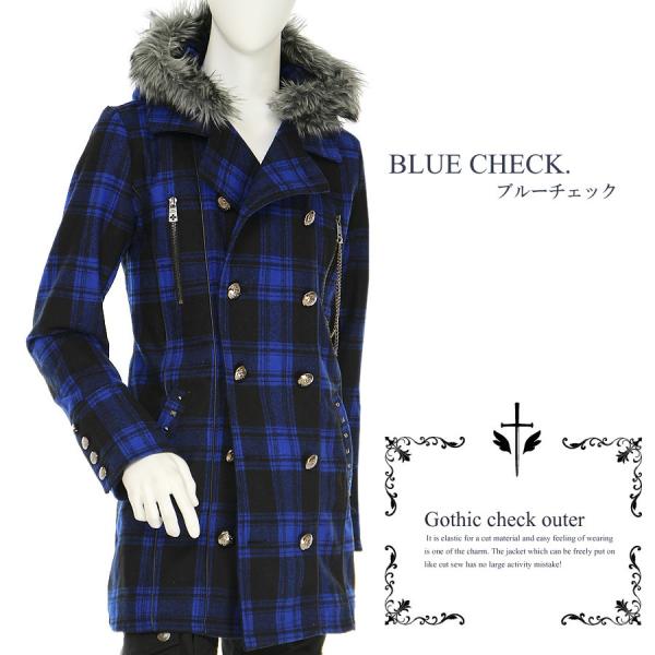 Pコート ウール V系 ロング 個性的 ゴシック コート メンズ パンク ロック メルトン ダブル 黒 ブラック チェック ブルー 青 Cwmt 1217 33fj 送料無料 Buyee Buyee 日本の通販商品 オークションの入札サポート 購入サポートサービス