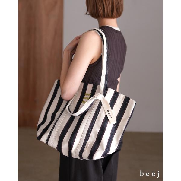 SALE！ビージ beej トートバッグ ストライプ レディース Stripe fabric 