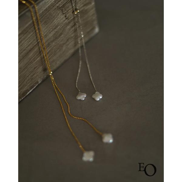 イオ EO ネックレス フローラルパールボールチェーンネックレス レディース Floral Pearl Ball Chain Necklace EO26AW-25 EO26AW-26