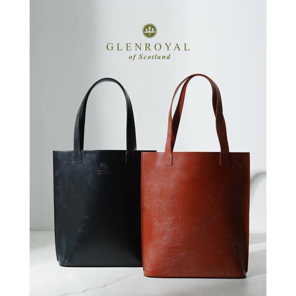 GLEN グレンロイヤル レザートートバッグ ブラウン GLENROYAL グレンロイヤル トートバッグ トール TOTE BAG TALL
