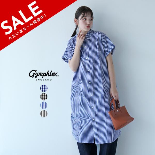 ビショップ　ジムフレックス　ワンピース Gymphlex | ボタンダウン ワイドシャツワンピース STRIPE WOMEN