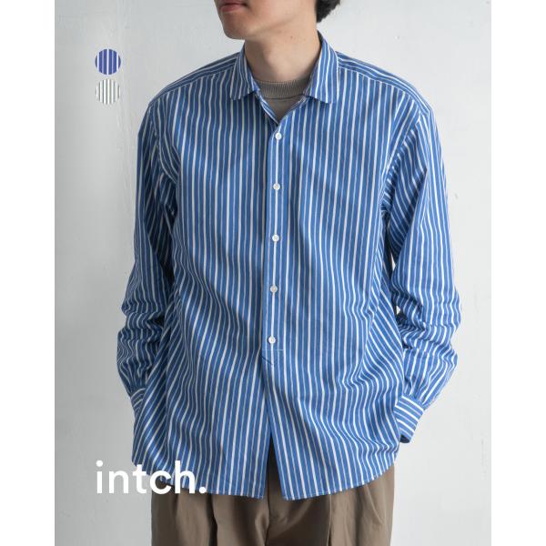 intch オフィサーシャツ 2枚セット トーマスメイソン インチ バンドカラー インチ intch. オフィサーシャツ メンズ 2025春夏 ボーダーシャツ