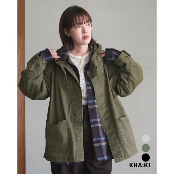 カーキ KHA:KI ジャケット ガスパーカ レディース GAS PARKA MIL26FJK3250