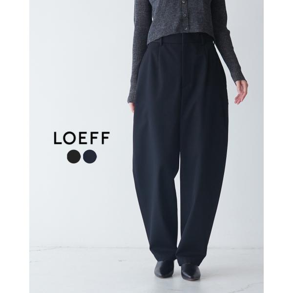 <LOEFF>ギャバ ナロー ボンタンパンツ　サイズ1 ブラック LOEFF｜ギャバボンタンパンツ
