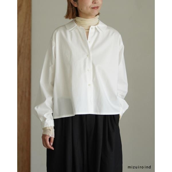 ミズイロインド mizuiro ind 長袖シャツ レディース double collars