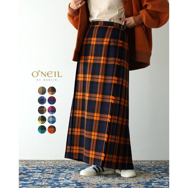 O’NEIL of DUBLIN アコーディオン スカート ウール100％ crouka_oneil-12477