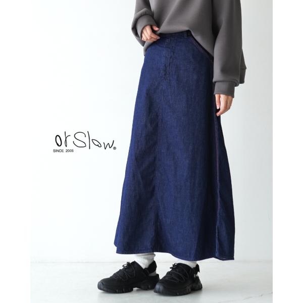 【値下げ】orslow BEAMSBOY 別注　デニムロングスカート orslow [オアスロウ] W DENIM PAINTER LONG SKIRT [00-4136-81