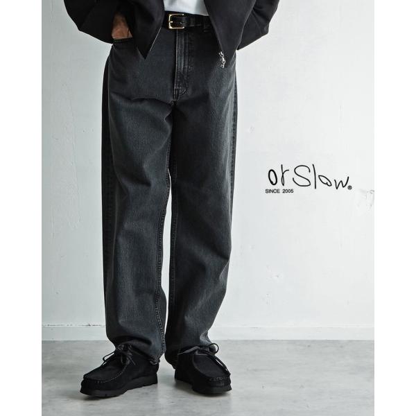 orSlow オアスロウ ブラックデニムパンツ メンズ 2025春夏 101
