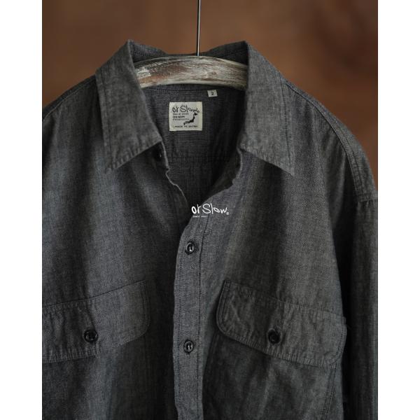 orSlow オアスロウ シャツ ブラック シャンブレー ワークシャツ