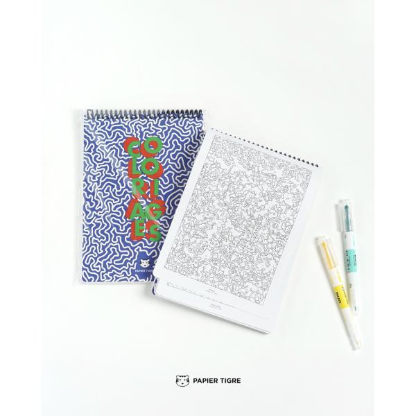 パピエティグル PAPIER TIGRE カラーリング ノートブック ユニセックス COLORING NOTEBOOK ptcola5