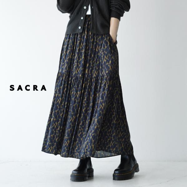 サクラ SACRA レオパード ティアード スカート レディース 2021