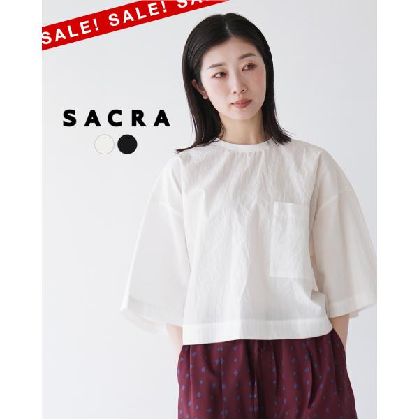 SACRA サクラ 半袖トップス サイズ38 SACRA（サクラ） SALE！サクラ クロップド丈 Tシャツ レディース