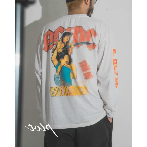 トルク TOLQ だまし絵 モザイク 長袖Tシャツ メンズ Trompe l'oeil