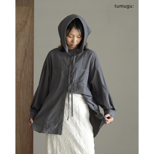 期間限定ポイント10倍 アウトレット！ツムグ tumugu チュニックシャツ ふわふわコットン レディース TB26102
