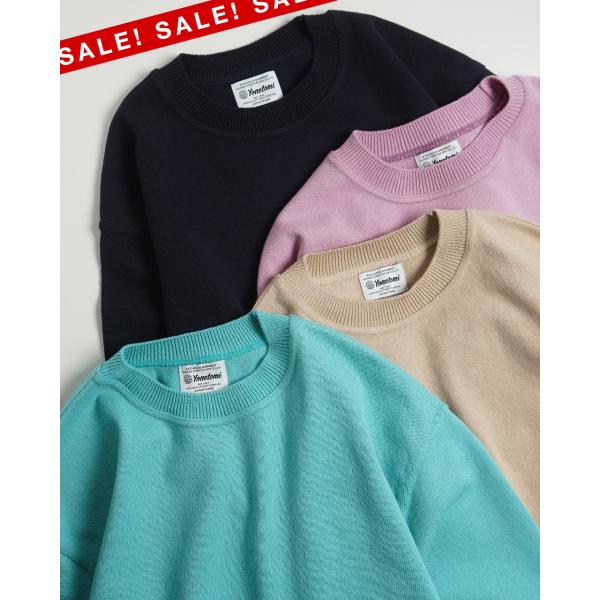 【あか】Yonetomi コットンニット セーター Gina Mesh Yonetomi NEW BASIC SALE！ヨネトミ Yonetomi ウェーブコットンニット