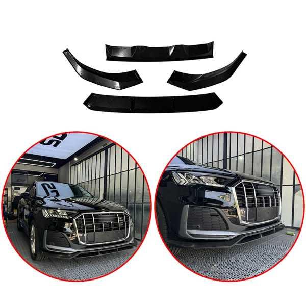 新品・未開封】 Audi ブラック フロントバンパースポイラー 4ピースセット