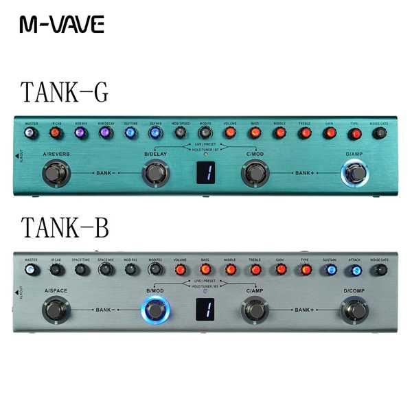 M-VAVE TANK-G エレキギター マルチエフェクター アンプシミュレータ Amazon.com: M-VAVE TANK-G Multi-effects Guitar Pedal, 36