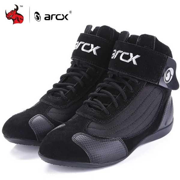 バイク用ブーツ 黒とグレー ARCX オートバイモト乗馬ブーツ夏通気性オートバイの靴バイク