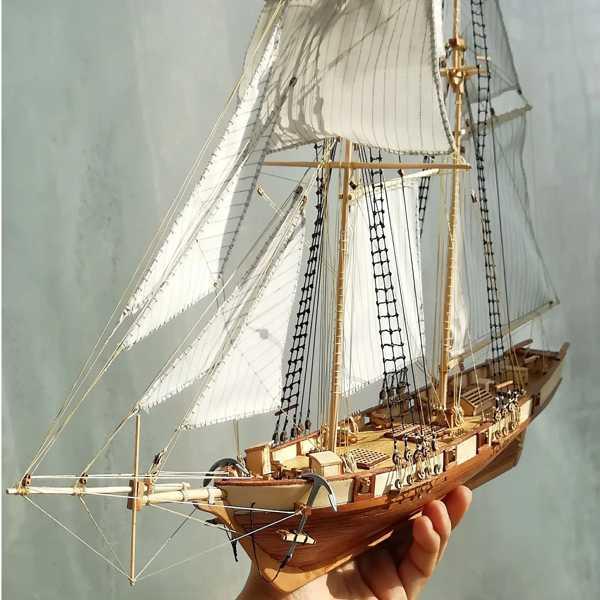 木製帆船モデルの構築キット、古典的なヨット、diyのホーム 木製帆船モデルの構築キット、古典的なヨット、diyのホーム