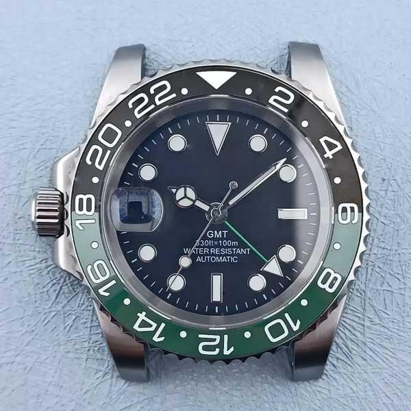 防水時計ケース,セラミックベゼル,サファイアガラス,黒,緑,青