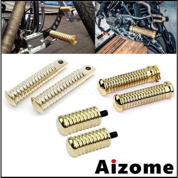 ハーレースポーツスターハンドルグリップ&フットペグ類真鍮