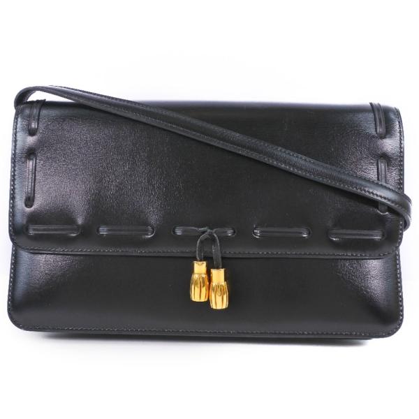 【HERMES】エルメス 2WAYクラッチ タッセル カーフ 黒 〇O レディース ショルダーバッグ HERMES（エルメス） 2WAYクラッチ タッセル 〇O ショルダーバッグ