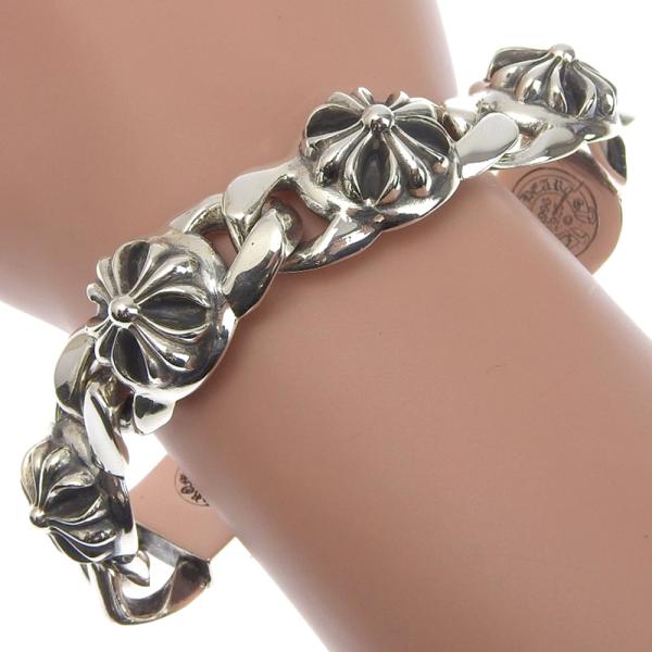 CHROME HEARTS クロムハーツ クロスリンクブレス 6リンク ブレスレット シルバー925 メンズ【62090450】中古