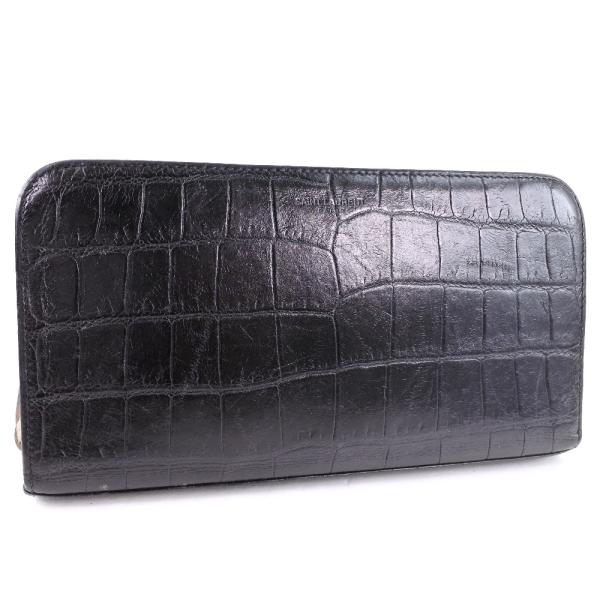 【SAINT LAURENT PARIS】サンローランパリ ラウンドファスナー 型押し 328558 CS33E カーフ 黒 メンズ 長財布 SAINT LAURENT PARIS サンローランパリ ラウンドファスナー 型押し